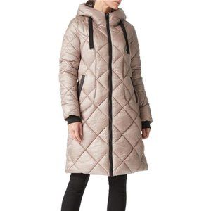 Women Long Heavy Puffer Coat Diamond Quilted Thermal Winter Parka Jacket